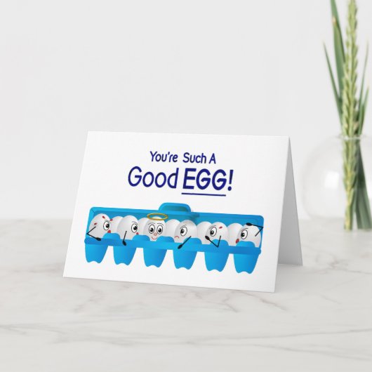 Je bent Good Egg Humor Angel Egg in Carton Bad Egg Kaart (Voorkant)