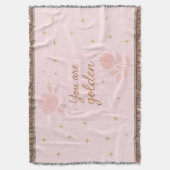 Je Bent Goud | Roze Esthetische Bloemendesign Deken (Voorkant Verticaal)