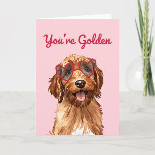 Je bent gouden Puppy Waterverf Valentijnsdag Feestdagen Kaart