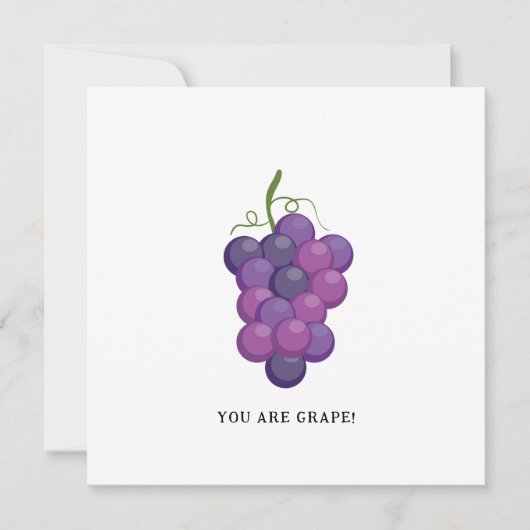 Je bent graaf - Funny Grape Wenskaart Feestdagenkaart (Voorkant)