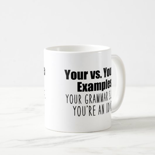 Je bent Grammar Humor Koffiemok (Voorkant rechts)