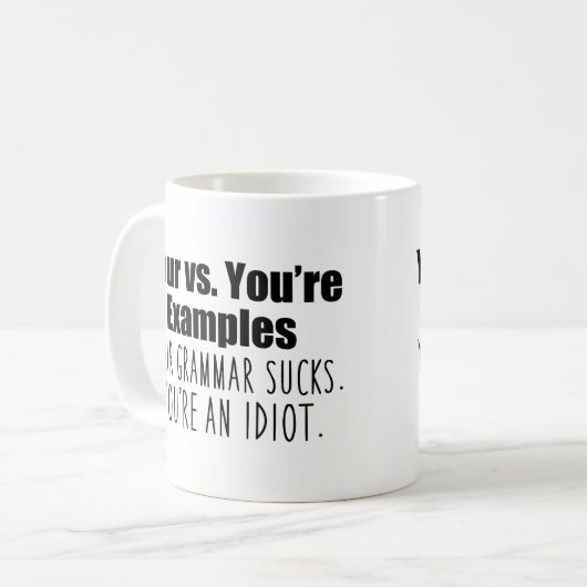 Je bent Grammar Humor Koffiemok (Voorkant links)