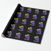 Je bent Grape Funny Fruit Pun Dark BG Cadeaupapier (Uitgerold)