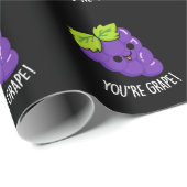 Je bent Grape Funny Fruit Pun Dark BG Cadeaupapier (Rol Hoek)
