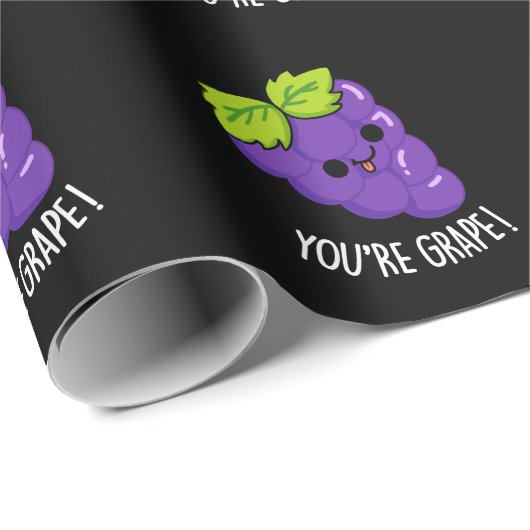 Je bent Grape Funny Fruit Pun Dark BG Cadeaupapier (Rol Hoek)
