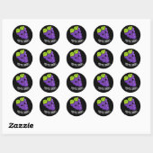 Je bent Grape Funny Fruit Pun Dark BG Ronde Sticker (Vel)