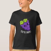 Je bent Grape Funny Fruit Pun Dark BG T-shirt (Voorkant)