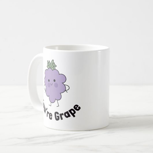 Je bent Grape Funny Mug - Schattig en speels ontwe Koffiemok (Voorkant links)