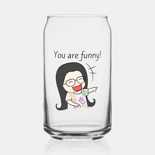 je bent grappig dall citaat blikvorm glas (Voorkant)
