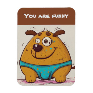 Je bent grappig Voeg jouw tekst Comic dog toe Magneet