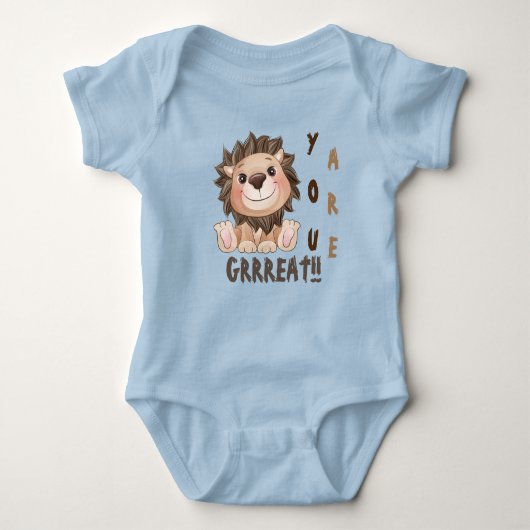 Je bent Grreat Cute Lion Baby Baby Bodysuit (Voorkant)