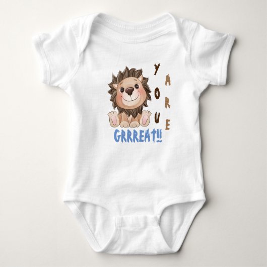 Je bent Grreat Cute Lion Baby Bodysuit (Voorkant)