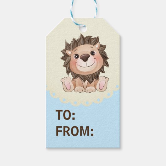 Je bent Grreat Cute Lion Baby Boy Cadeaulabel (Voorkant)