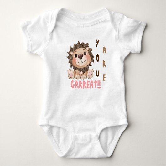 Je bent Grreat Cute Lion Baby Romper (Voorkant)