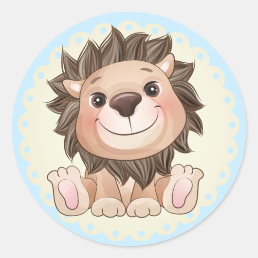 Je bent Grreat Cute Lion Classic Round Sticker (Voorkant)