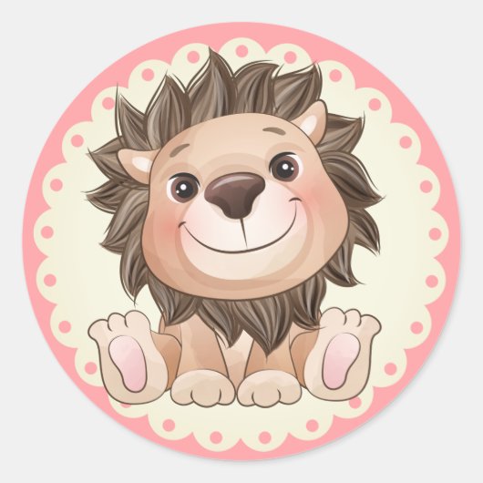 Je bent Grreat Cute Lion Ronde Sticker (Voorkant)