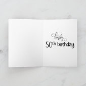 Je bent half honderd verjaardag kaart (Binnen)