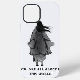 "Je bent helemaal alleen" Donkere Anime Esthetisch iPhone 12 Pro Max Hoesje