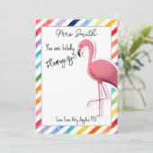 Je bent helemaal geweldig, flamingo cadeaubon kaart (Staand voorkant)