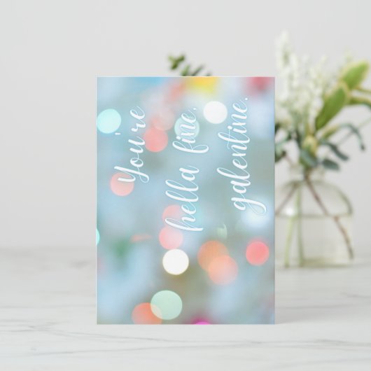 Je bent Hella Fine, Galentine. Kaart Notitiekaartje (Staand voorkant)