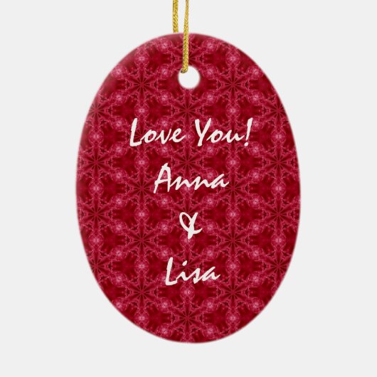 Je bent het beste Mam Red Snowflake Pattern Keramisch Ornament (Achterkant)