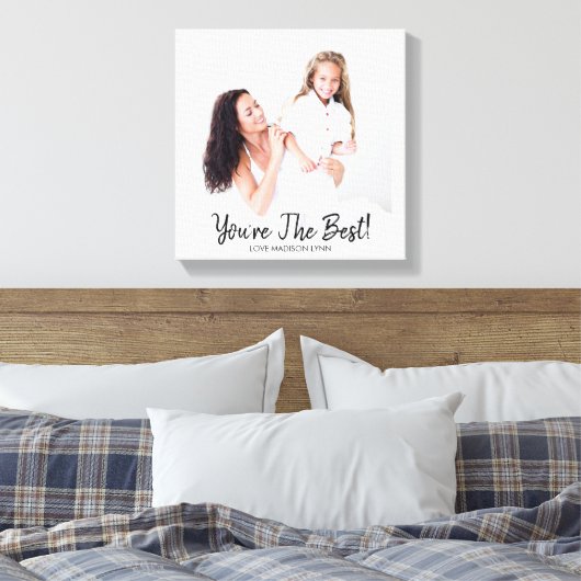 Je bent het beste Moederdag geboortefotocanvas Canvas Afdruk (Insitu (Slaapkamer))