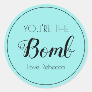 Je bent het Bomb Bath Bomb Sticker Cadeft Label