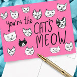 JE BENT HET MEOW Kittens Briefkaart VAN DE KAT<br><div class="desc">JE BENT DE KAT. Voeg uw eigen tekst toe of gebruik deze als wandkunst in een lijst of plak op een corkboard. Het zou leuk zijn voor een kinder kamer, als een verjaardagscadeau, of om iemands dag op te helderen! U kunt ook zelf een achtergrondkleur kiezen. Bekijk deze grappige kattenkaart...</div>