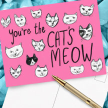 JE BENT HET MEOW Kittens Briefkaart VAN DE KAT