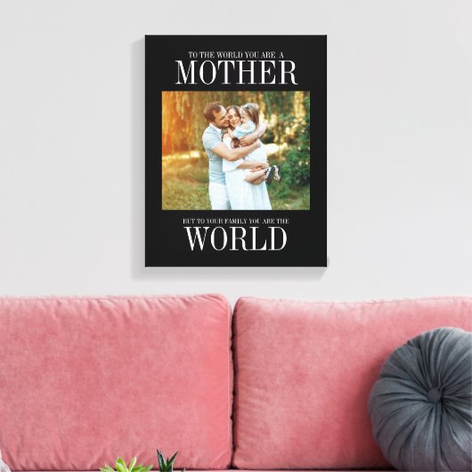 Je bent het Moederdag fotocanvas van de wereld Canvas Afdruk (Insitu (Woonkamer))