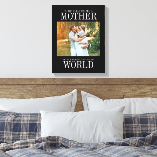 Je bent het Moederdag fotocanvas van de wereld Canvas Afdruk (Insitu (Slaapkamer))