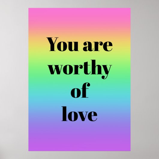 Je bent het Poster van de Liefde Rainbow (Voorkant)