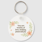 "Je bent het waard" Affirmatie Sleutelhanger (Voorkant)