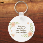 "Je bent het waard" Affirmatie Sleutelhanger (Voorkant)