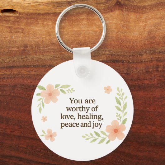 "Je bent het waard" Affirmatie Sleutelhanger (Voorkant)