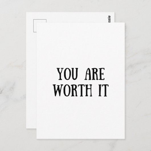 Je bent het waard briefkaart (Voorkant / Achterkant)