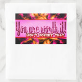 Je bent het waard rechthoekige sticker (Tas)