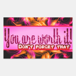 Je bent het waard rechthoekige sticker