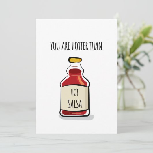 Je bent heter dan hete salsa feestdagenkaart (Staand voorkant)