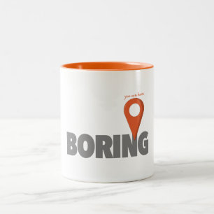 Je bent hier - Boring Tweekleurige Koffiemok