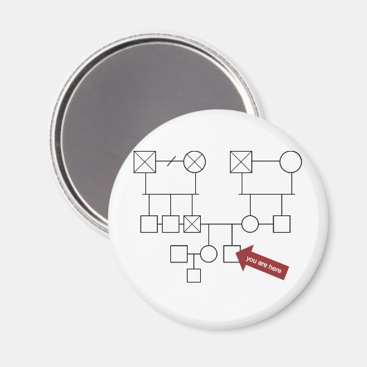 Je bent hier Genogram Magneet (Voorkant / Achterkant)