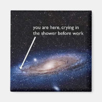 Je bent hier, huilend onder de douche voor het wer