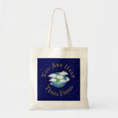 "Je bent hier - Terra Firma" Humoureuze Planet Ear Tote Bag (Voorkant)
