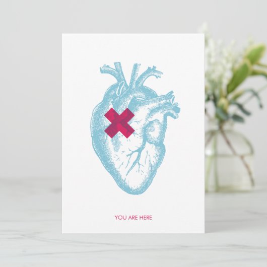 Je bent hier Valentijn platte Kaart (Staand voorkant)