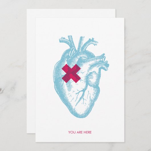 Je bent hier Valentijn platte Kaart (Voorkant / Achterkant)