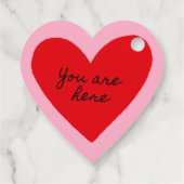 Je bent hier valentine rode hart  bedankjes labels (Achterkant)