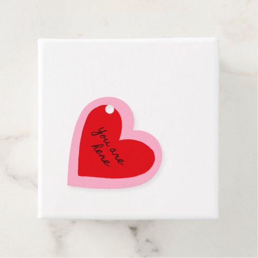 Je bent hier valentine rode hart  bedankjes labels (In situ)