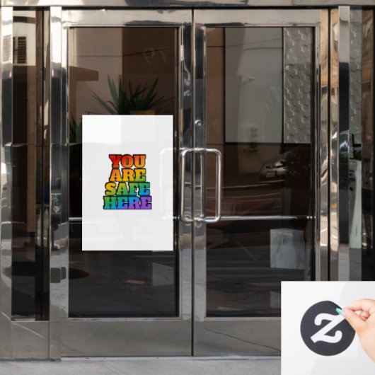 Je bent hier veilig - LGBT Safe Space Raamsticker (Kantoordeur)