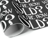 Je bent hoe oud Art Deco Funny Birthday Cadeaupapier (Rol Hoek)