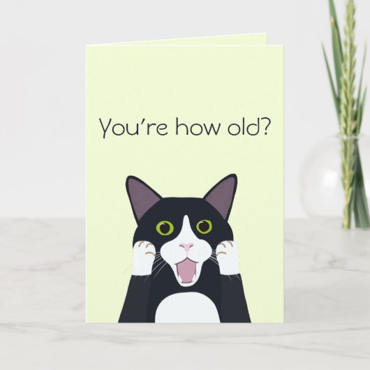 Je bent hoe oud een grappige kat over de heuvelver kaart (Voorkant)